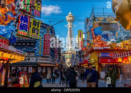 Tsutenkaku Tower, Shinsekai, Osaka, Japan Stockfoto