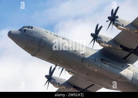 Lockheed Martin C-130J-30 Hercules, US Air Force. Luftwaffenstützpunkt Wunstorf, Niedersachsen, Deutschland Stockfoto