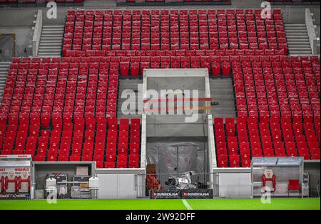 Baufortschritt Haupttribüne, Sitzplätze, Baustelle, MHPArena, MHP Arena Stuttgart, Baden-Württemberg, Deutschland Stockfoto