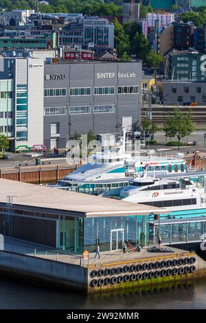 Fährhafen, Brattora District, Trondheim, Trondelag County, Norwegen Stockfoto