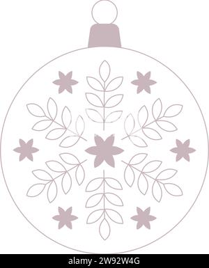 Weihnachtskugel Malve mit transparentem Hintergrund Stock Vektor