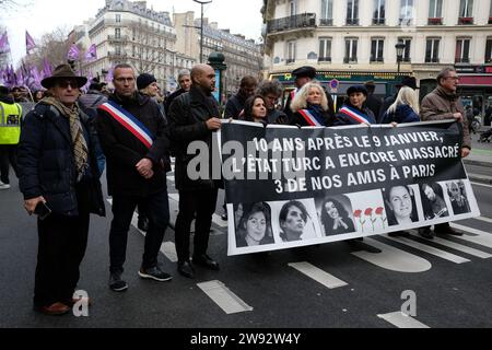 Le CDK-F et plusieurs personnalités de Gauche ont demandé la vérité sur le Triple Assassinat de la rue d'Enghein non reconnu comme attentat terroriste Stockfoto