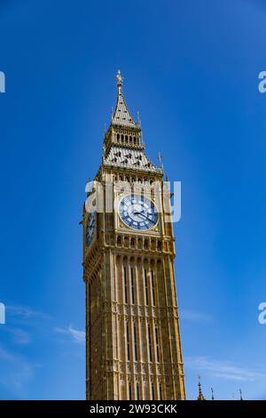 Der Elizabeth Tower, bekannt als Big Ben, Palace of Westminster, 2023, London, England, Großbritannien Stockfoto