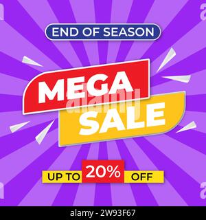 mega Sale Banner Design. mega Sale Bannervorlage. Vektor für Verkaufsbanner Stock Vektor
