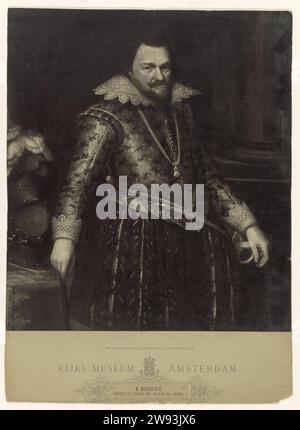 Fotoproduktion eines gemalten Porträts von Philips Willem, Prince of Orange, von Michiel Jansz. Van Mierevelt, Franz Hanfstaengl, nach Michiel Jansz van Mierevelt, 1887 Fotografie Fotoproduktion eines Gemäldes von Michiel Jansz. Van Mierevelt, Porträt von Philips Willem (1554-1618), Prince of Orange, Collection Rijksmuseum, Amsterdam. Amsterdam Papier. Kartonprinz mit Kohledruck. Historische Personen Rijksmuseum Amsterdam Stockfoto
