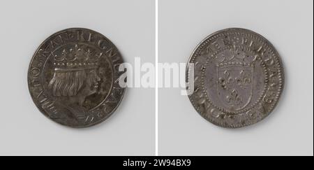 Louis XII. Van France, Anonym, 1512 Geschichtsmedaille Silbermedaille. Vorne: Bruststück Mann mit Krone innen Wechsel. Rückseite: Gekröntes Wappen innen Abdeckung Frankreich Silber (Metall) auffällig (Metallverarbeitung) Stockfoto