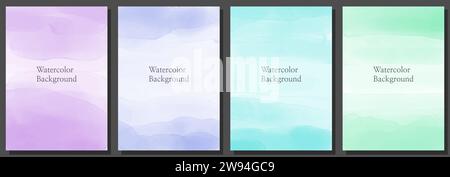 Satz abstrakter Aquarellhintergründe, Vektorvorlage für Banner, Poster, Broschüren. Stock Vektor