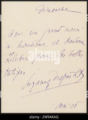 Brief an Philip Zilcken und Henriette Wilhelmina van Baak, Suzanne Desprès, in oder vor 1906 Brief Paris. Tinte schreiben (verarbeitet) / Stift Stockfoto