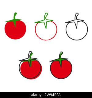 Vektorabbildung. Tomatensymbol im flachen Stil. Stock Vektor