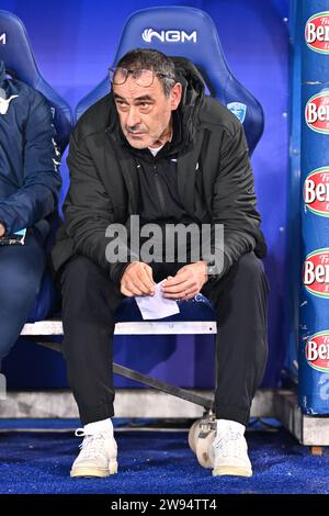 Empoli, Italien. Dezember 2023. SS Lazios Trainer Maurizio Sarri während des Spiels Empoli FC gegen SS Lazio, italienische Fußball Serie A in Empoli, Italien, 22. Dezember 2023 Credit: Independent Photo Agency/Alamy Live News Stockfoto