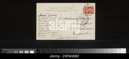 Postkarte auf Andries Bonger, Emile Bernard, in oder vor 1910 Sint-Joost-Ten-Node Karton. Tintenbeschriftung (verarbeitet)/Stift/Kollotyp Stockfoto