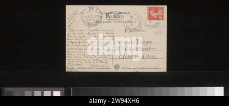 Postkarte auf Andries Bonger, Emile Bernard, in oder vor 1910 Pariser Pappe. Tinte schreiben (verarbeitet) / Stift / Zeichnung drucken Stockfoto