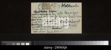 Postkarte auf Andries Bonger, Emile Bernard, in oder vor 1920 Thunder Karton. Tintenbeschriftung (verarbeitet)/Stift/Kollotyp Stockfoto