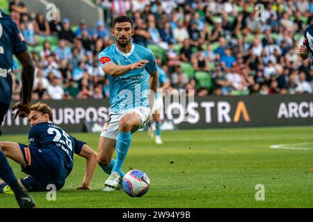 Melbourne, Australien. 23. Dezember 2023. Während des Isuzu UTE A-League-Spiels zwischen Melbourne City FC und Melbourne Victory FC im AAMI Park in Melbourne, Australien. Quelle: James Forrester/Alamy Live News Stockfoto