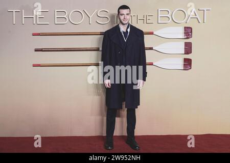 Bruce Herbelin-Earle, Schauspieler, nimmt an der Premiere „The Boys in the Boat“ in London Teil Stockfoto