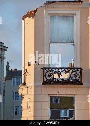 Die Ruinen des Royal Albion Hotels in Brighton, nach einem Brand Stockfoto