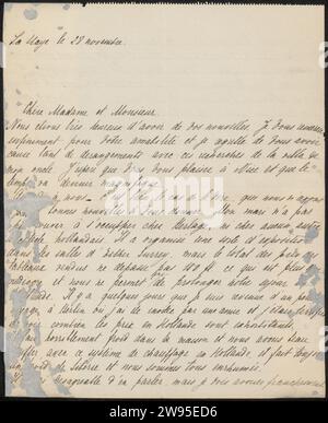 Brief an Henriette Wilhelmina van Baak und Philip Zilcken, Anna Sologoub, 1867 - 1930 Brief der Haager Tuschschrift (Prozesse) / Stiftausstellung  Kunst. Geld. Malerei (einschließlich Buchbeleuchtung, Miniaturmalerei) Nizza. Berlin. Niederlande Stockfoto
