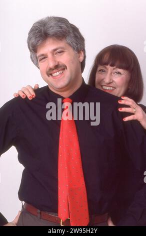 Posierte Foto von häufigen Kollaborateuren, der Jazzsängerin Sheila Jordan und dem Bassisten Harvie S., auch bekannt als Harvie Swartz. In Manhattan, 1985. Stockfoto