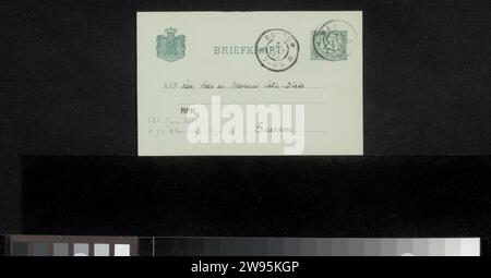 Postkarte an Jan Veth, Karel Johan Lodewijk Alberdingk Thijm, 1899 Baarn-Karton. Tinte schreiben (verarbeitet) / Stift Stockfoto