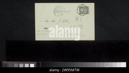 Postkarte an Jan Veth, Karel Johan Lodewijk Alberdingk Thijm, 1906 Amsterdamer Karton. Tinte schreiben (verarbeitet) / Stift Stockfoto