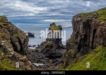 Küste auf der Halbinsel Treshnish, Isle of Mull, Innere Hebriden, Schottland, Vereinigtes Königreich Stockfoto