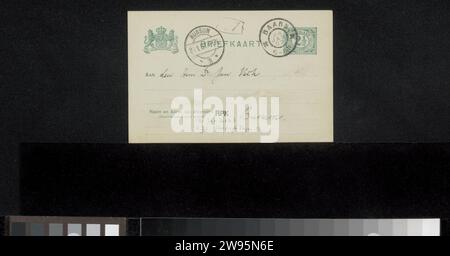 Postkarte an Jan Veth, Karel Johan Lodewijk Alberdingk Thijm, 1907 Baarn-Karton. Schreibtinte (verarbeitet)/Stiftdruck Stockfoto