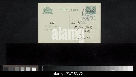 Postkarte an Jan Veth, Karel Johan Lodewijk Alberdingk Thijm, 1918 Haarlem Karton. Tinte schreiben (verarbeitet) / Stift Stockfoto