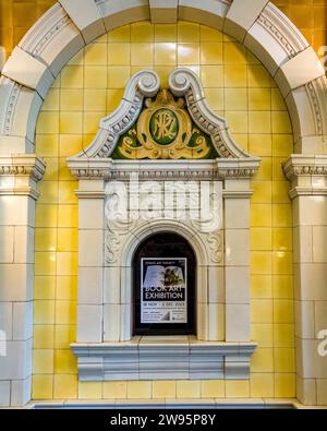 Ein ehemaliges Ticketfenster im Bahnhof Dunedin Stockfoto