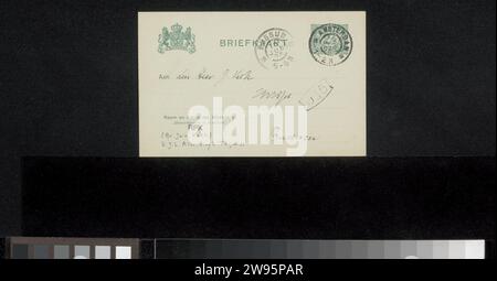 Postkarte an Jan Veth, Karel Johan Lodewijk Alberdingk Thijm, 1906 Amsterdamer Karton. Schreibtinte (verarbeitet)/Stiftdruck Stockfoto