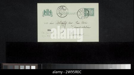 Postkarte an Jan Veth, Karel Johan Lodewijk Alberdingk Thijm, 1903 Baarn-Karton. Tinte schreiben (verarbeitet) / Stift Stockfoto