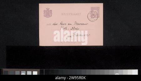 Postkarte an Jan Veth und Anna Dorothea Dirks, Karel Johan Lodewijk Alberdingk Thijm, 1897 Baarn-Karton. Schreiben von Tinte (Prozesse) / Leben mit Stift Stockfoto