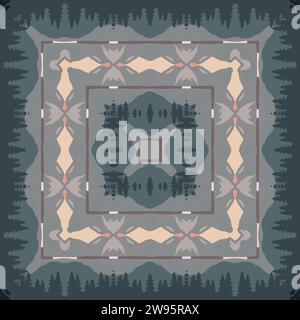 Fliese, Mandala, nahtlos, Design, digital, Illustration, Dekoration, Ornament, Ornament, Kunst, symmetrisch, Symbol, Hintergrundbild, Hintergrund, Element Stockfoto