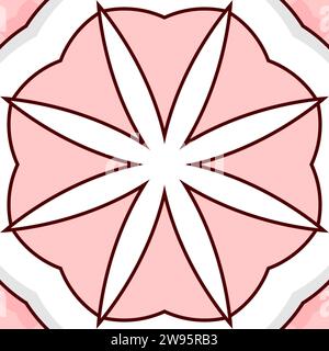 Fliese, Mandala, nahtlos, Design, digital, Illustration, Dekoration, Ornament, Ornament, Kunst, symmetrisch, Symbol, Hintergrundbild, Hintergrund, Element Stockfoto