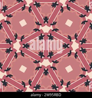 Fliese, Mandala, nahtlos, Design, digital, Illustration, Dekoration, Ornament, Ornament, Kunst, symmetrisch, Symbol, Hintergrundbild, Hintergrund, Element Stockfoto