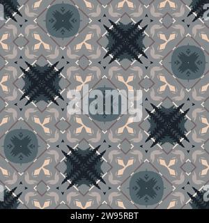 Fliese, Mandala, nahtlos, Design, digital, Illustration, Dekoration, Ornament, Ornament, Kunst, symmetrisch, Symbol, Hintergrundbild, Hintergrund, Element Stockfoto