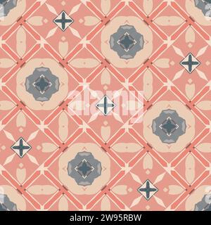 Fliese, Mandala, nahtlos, Design, digital, Illustration, Dekoration, Ornament, Ornament, Kunst, symmetrisch, Symbol, Hintergrundbild, Hintergrund, Element Stockfoto
