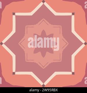Fliese, Mandala, nahtlos, Design, digital, Illustration, Dekoration, Ornament, Ornament, Kunst, symmetrisch, Symbol, Hintergrundbild, Hintergrund, Element Stockfoto