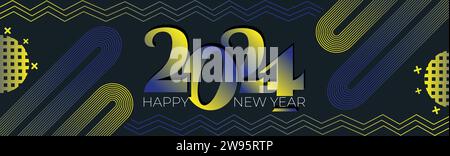 Schönes neues Jahr-Design mit modernem Flair. Hocheffektive Kunstwerke. Sehr kreatives und energiegeladenes Konzept. Neueste Vektorillustration. Stock Vektor