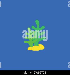 Grünalgen in der Unterwasserwelt Stock Vektor