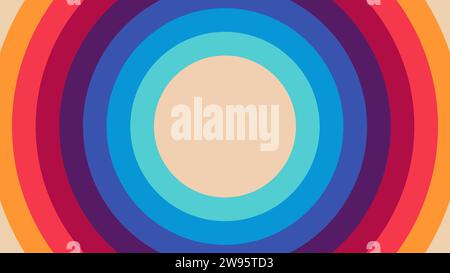 Abstraktes Hintergrunddesign der 1970er Jahre 1960er und 1950er Jahre in Form von Kreisen, Rahmen und Formen im Retro-Stil. Vektorabbildung. Kopierbereich für Text. Stock Vektor