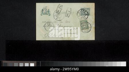 Postkarte an Jan Veth, Karel Johan Lodewijk Alberdingk Thijm, 1901 Baarn-Karton. Tinte schreiben (verarbeitet) / Stift Stockfoto