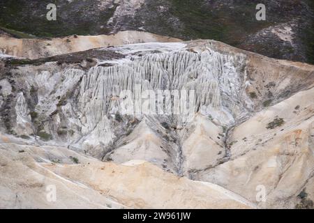 Grönland, Disko Island, Iterdla Bay. Das Gebiet ist bekannt für seine geologischen Gesteinsformationen. Stockfoto