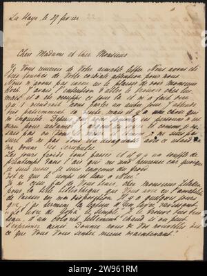 Brief an Henriette Wilhelmina van Baak und Philip Zilcken, Anna Sologoub, 1922 Brief die Haager Tinte Schrift (Prozesse) / Stiftliteratur  Kunst Nizza Stockfoto