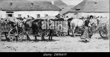 Marktszene 1923 von August Xaver Karl von Pettenkofen Stockfoto