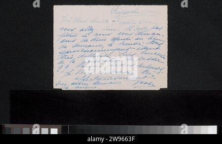 Brief an Philip Zilcken und Henriette Wilhelmina van Baak, 1911-1930 Briefpapier. Tinte schreiben (verarbeitet) / Stift Stockfoto