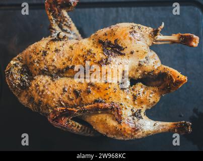 Zubereitung eines traditionellen schlesischen weihnachtsessens - gebratene Ente Stockfoto