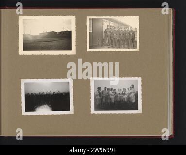 Gruppenfotos, Anonym, 1939 - 1943 Fotoalbum Magazin mit vier Fotos von Gruppen von Soldaten und Kasernen. Teil des Fotoalbums über Soldaten der Wehrmacht, ca. 1939-1943. Deutschland Papier. Fotografische Unterstützung Gelatine Silberdruck die Firma, die Einheit, die Truppe  Militärdienst. Kasernen Deutschland Stockfoto