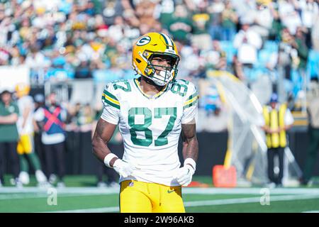 Charlotte, North Carolina, USA, 24. Dezember 2023, Green Bay Packers Wide Receiver Romeo Doubs #87 im Bank of America Stadium. (Foto: Marty Jean-Louis/Alamy Live News Stockfoto