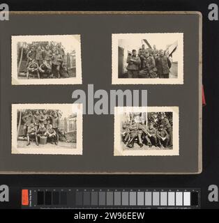 Gruppenfotos, Anonym, Fotoalbum-Magazin 1939 mit vier Gruppenfotos der Einheit, 1939. Teil des Fotoalbums der Wehrmacht 1938–1941. Germanyprinter: Bitburger fotografische Unterstützung. Pappe Gelatine Silberdruck die Firma, die Einheit, die Truppe  Militärdienst Deutschland Stockfoto