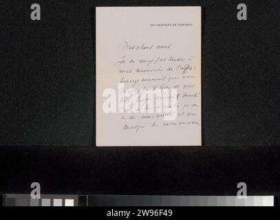 Brief an Philip Zilcken und Henriette Wilhelmina van Baak, Hélène van Goethem, 1911 Brief Brüssel. Tinte Schreiben (Prozesse) / Stift Brüssel Stockfoto